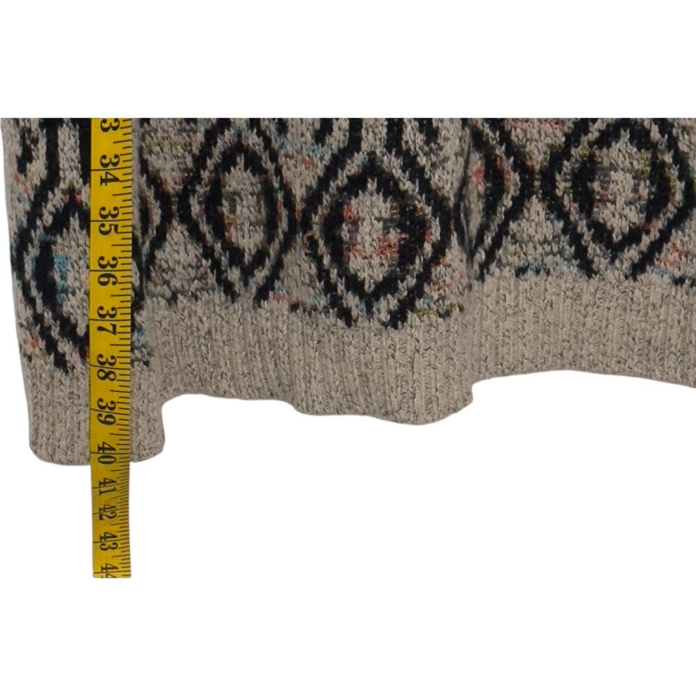 Anthropologie Beige Patterned Cardigan with Faux Fur Collar - Picture 10 of 14